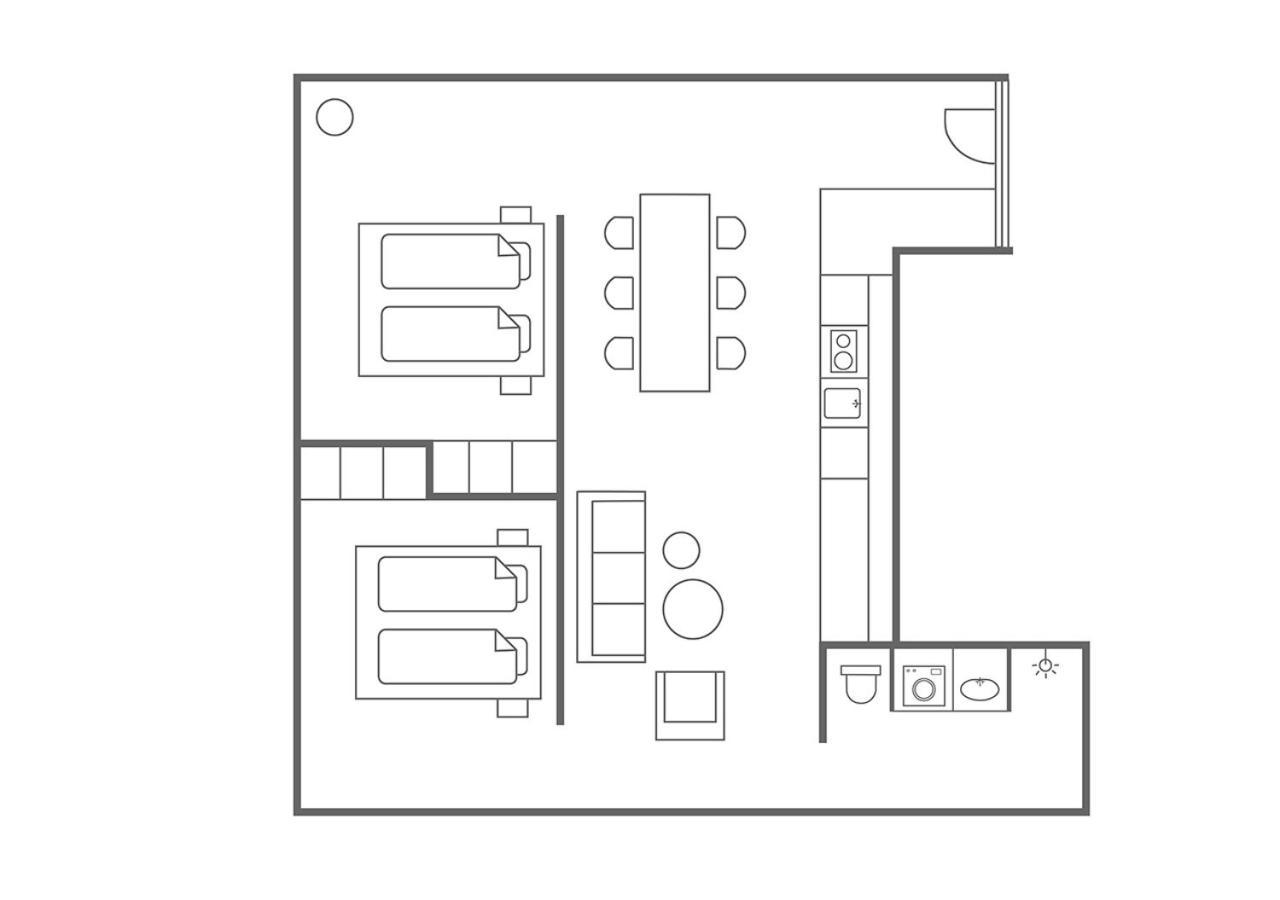 Familienapartment mit 2 Schlafzimmern - Größe: 77 m²